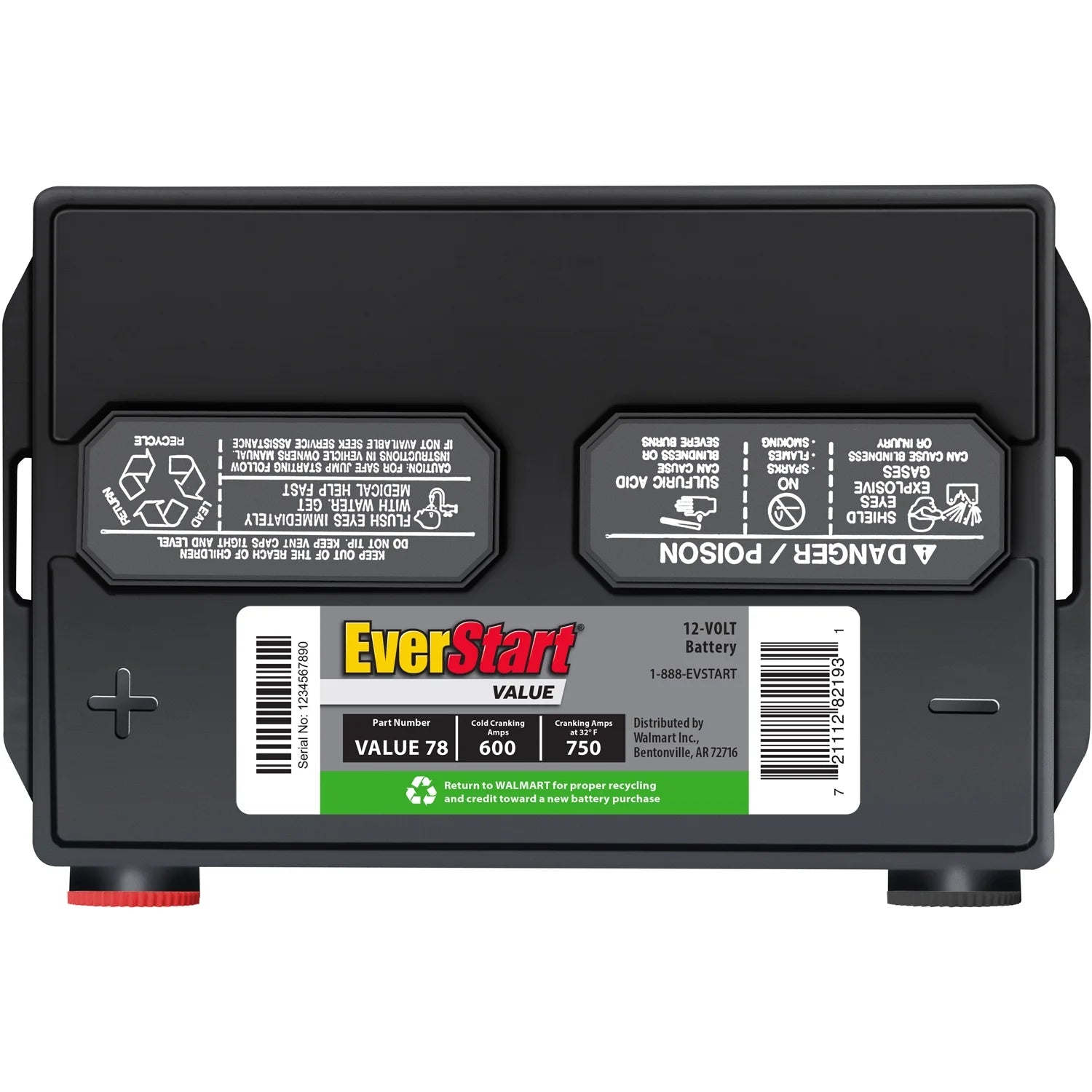 Group Size 78 12 Volt 600 CCA Lead Acid Automotive Battery D21479