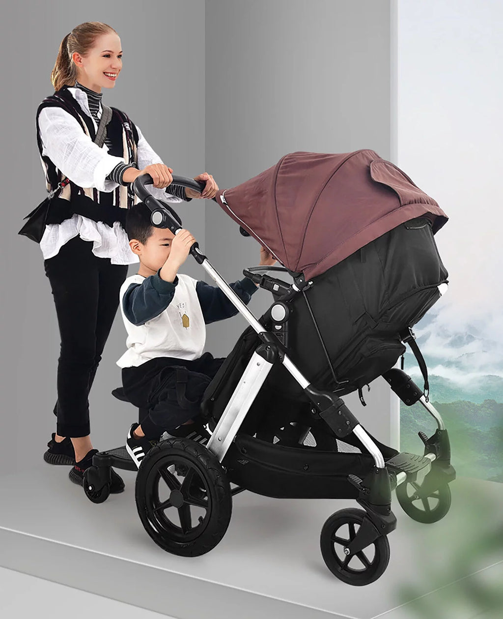 2-in-1 Stroller Ride Board with Detachable Seat and Standing Platform D604