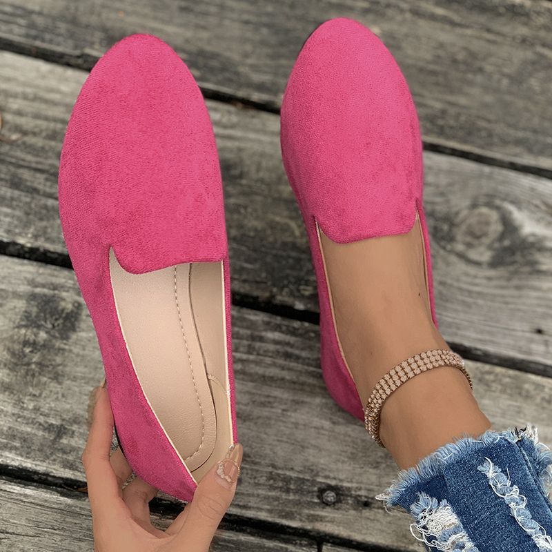 Women's Suede Slip-On Casual Flats – Pointed-Toe Walking Shoes