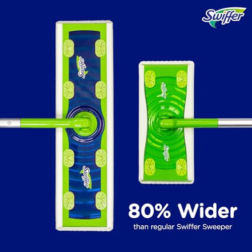 2-in-1 Dry + Wet Floor Mopping Kit with Sweeper, 8 Dry Cloths, 2 Wet Cloths T7484