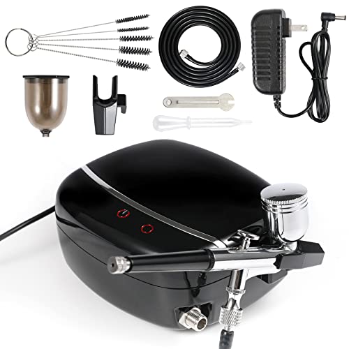 40PSI Touchscreen Airbrush Kit with Compressor, 0.3mm Needle, Dual-Action Airbrush Set P21145