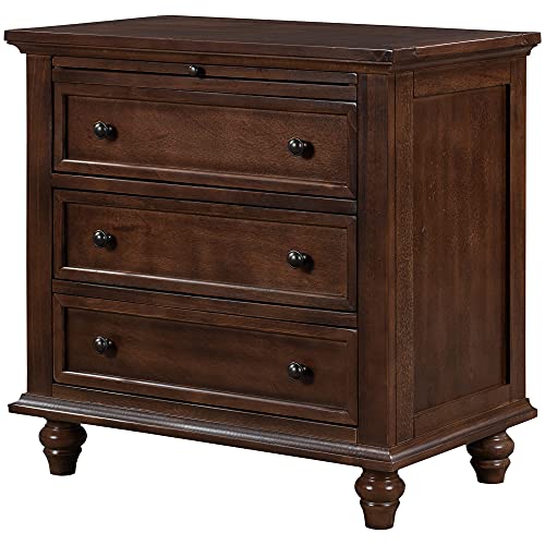3-Drawer Wooden Nightstand with Pull-Out Tray (Blue) I701873