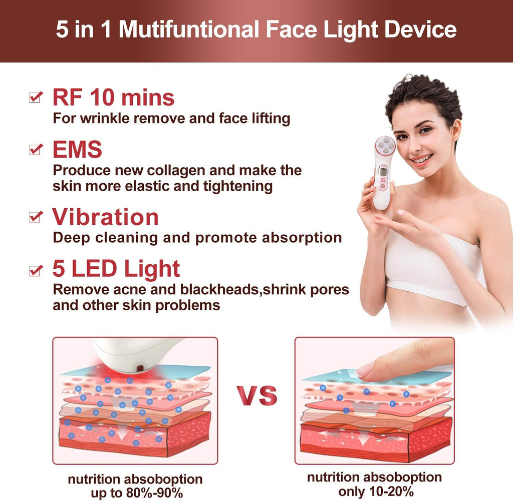 5 in 1 Facial Massager Micro-Current Recharable Device V1715