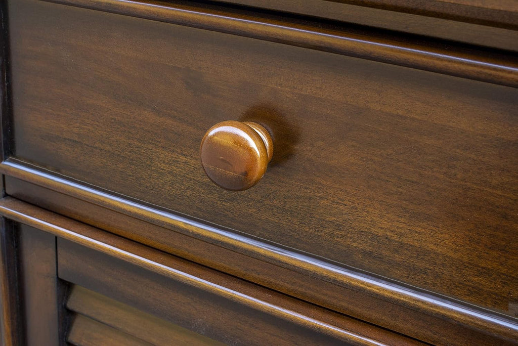 Tropical Walnut Wood Nightstand with Felt Lined Drawer P952285