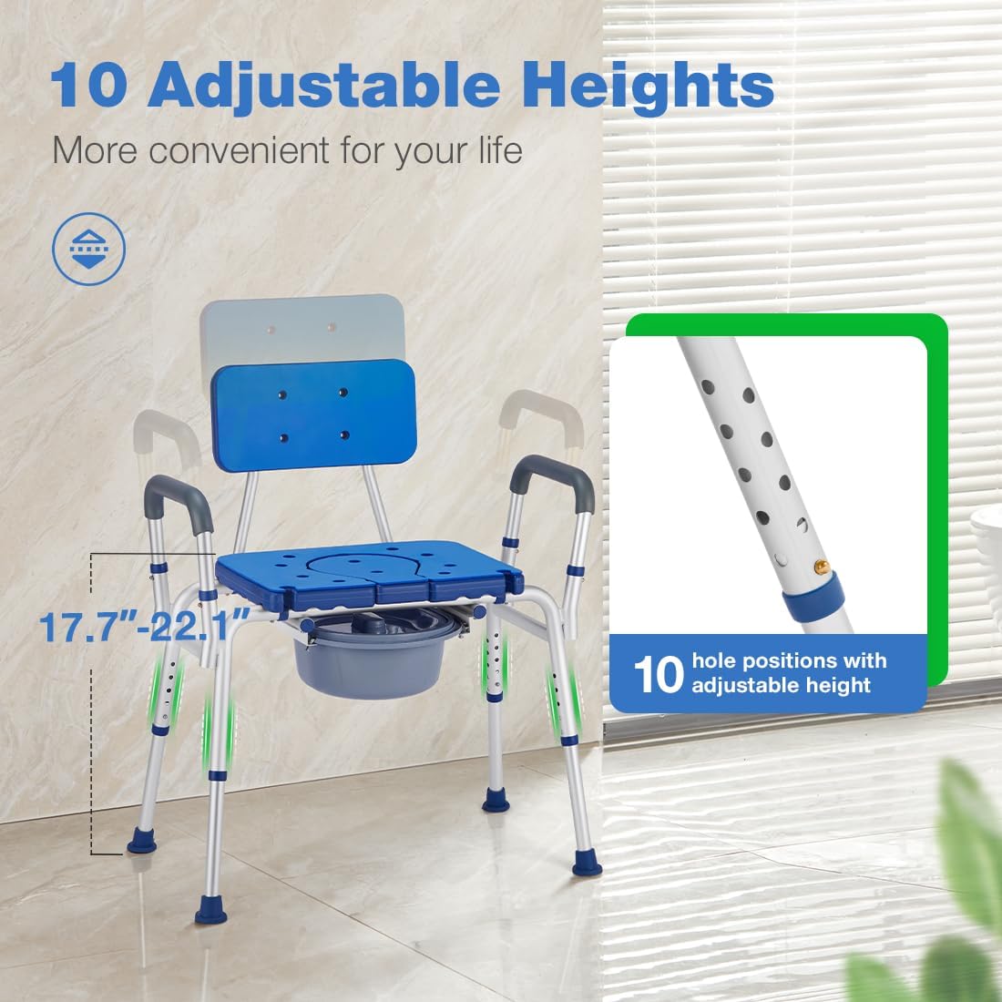 3 in 1 Bariatric Commode Chair with Extra Wide Seat Opening K93357