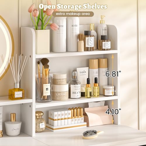 White 2 Drawer Vanity Desk B740
