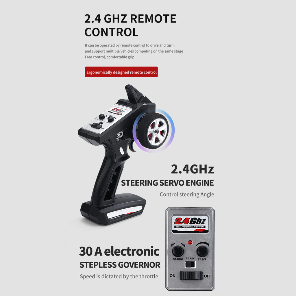 Remote Control Drift Car 2.4GHz 4WD 35kmh RTR with Angel Eye Headlights Z202