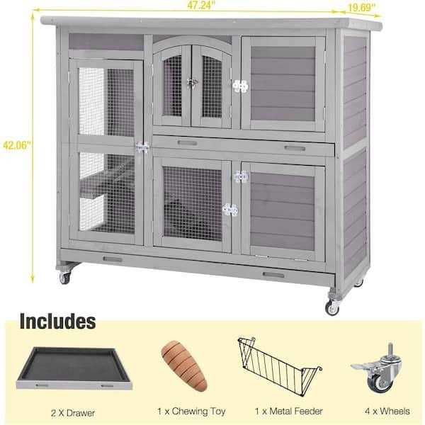 2 Story Rabbit Hutch on Wheels R385