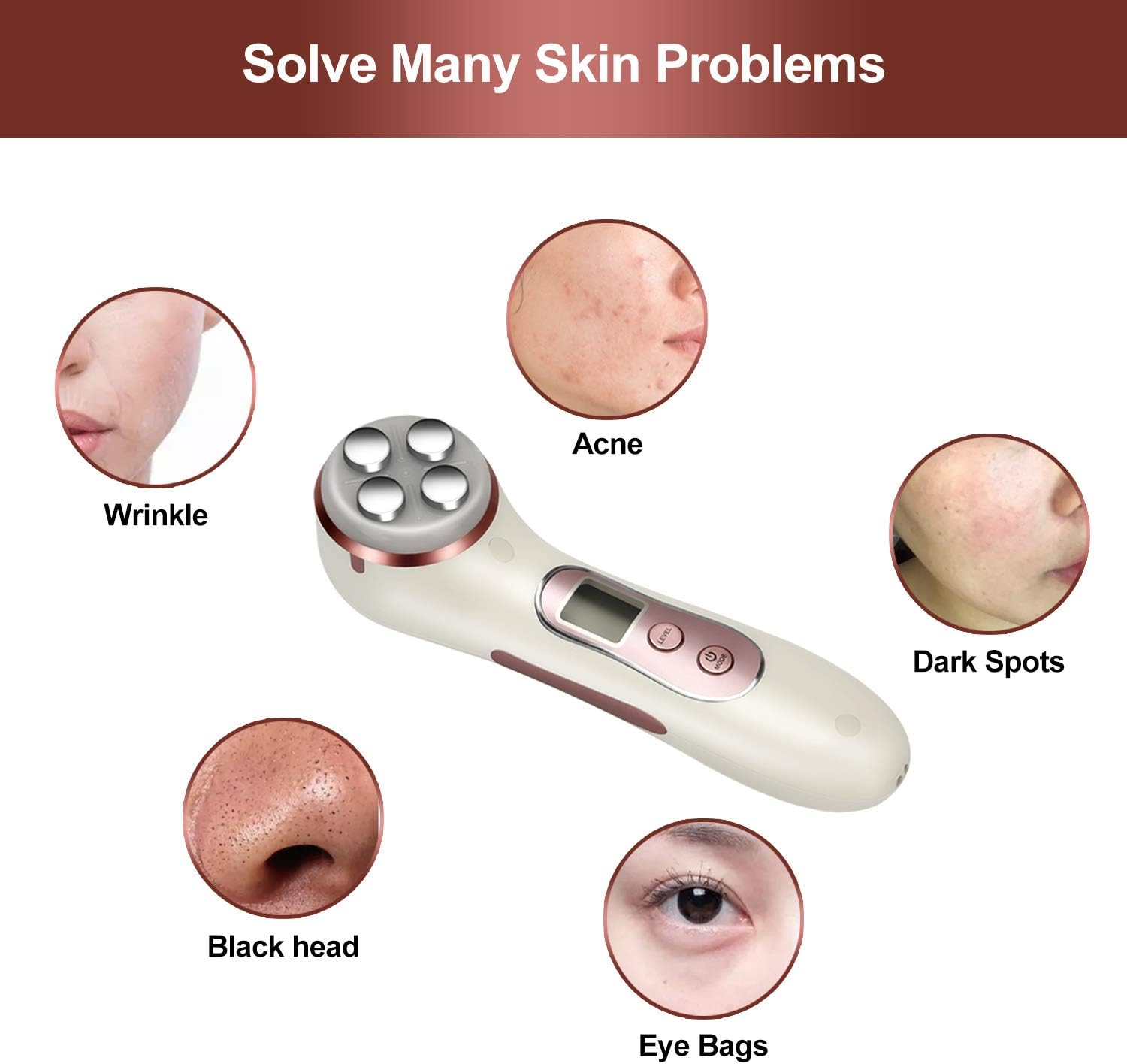 5 in 1 Facial Massager Micro-Current Recharable Device V1715