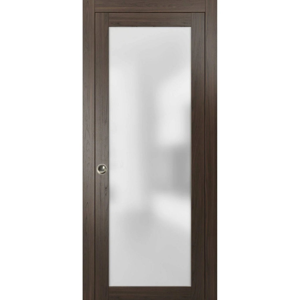 Lite Glass Sliding Pocket Door Chocolate Ash Brown T695