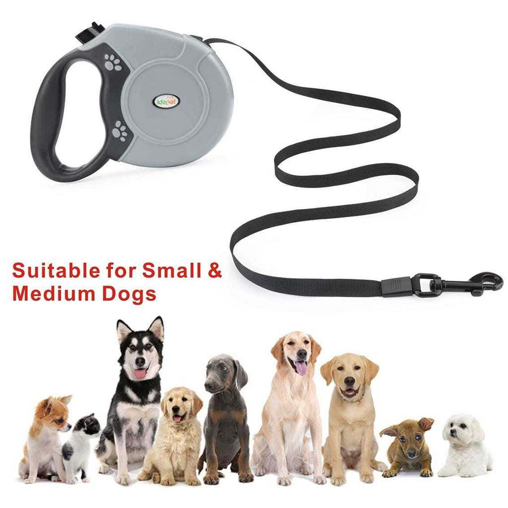 16ft Retractable Dog Leash with Anti-Chewing Steel Chain F478