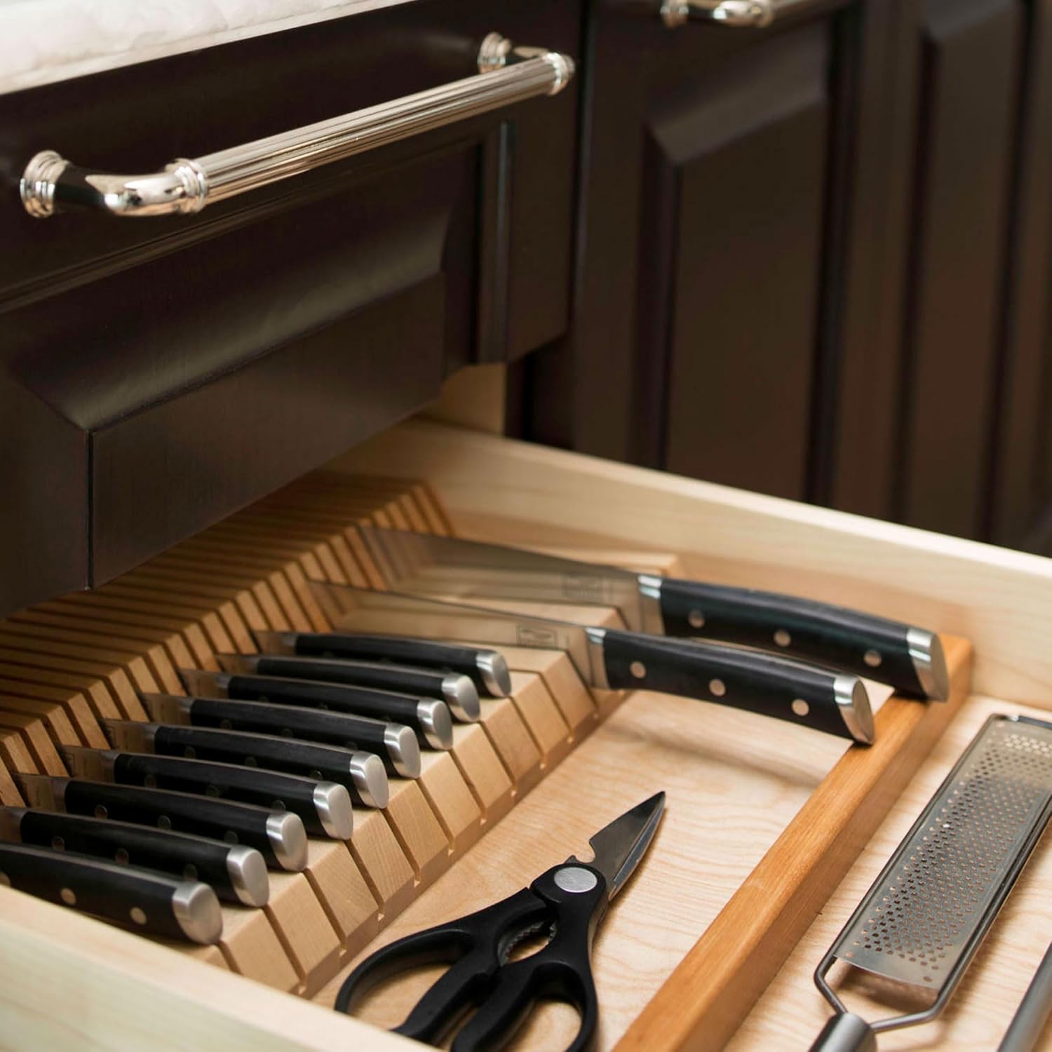 Dual Row Knife Block Drawer Organizer Q859