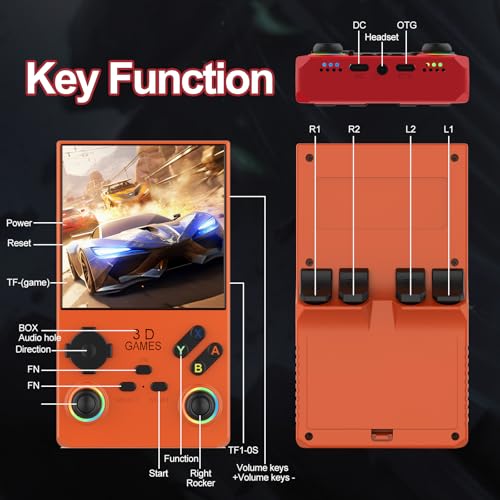 40000 in 1 Handheld Game Console 4.0 inch IPS Screen 4000mAh Portable Pocket Arcade 256G TF Card Transparent Black J740757