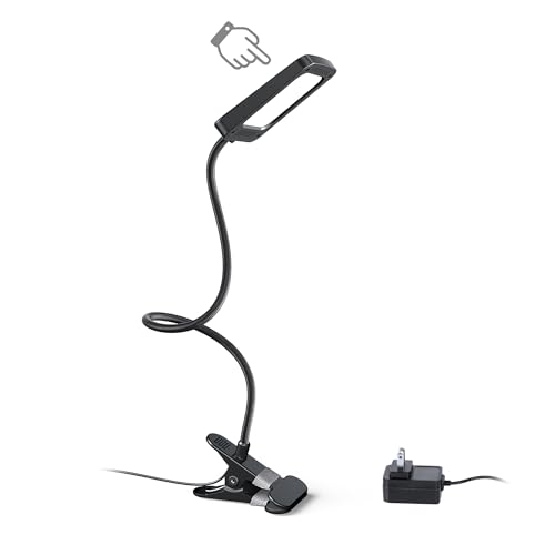 LED Desk Lamp with Clamp, 3-Level Dimmable, Flexible Gooseneck Q774