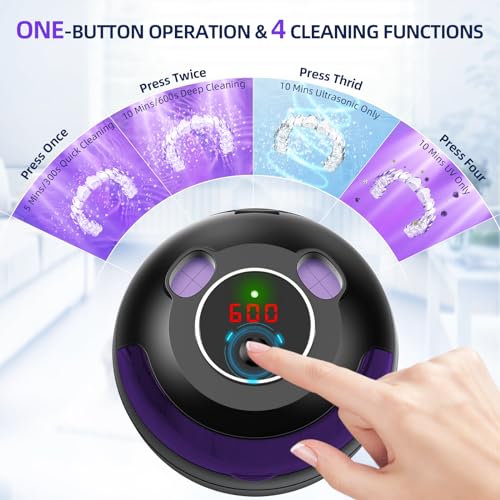 Ultrasonic Retainer Cleaner with 200ML Capacity, 45kHz, 4 Modes C590
