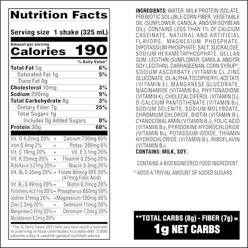 Milk Chocolate Flavored High Protein Shake, 30g Protein, 12 Count Z7133