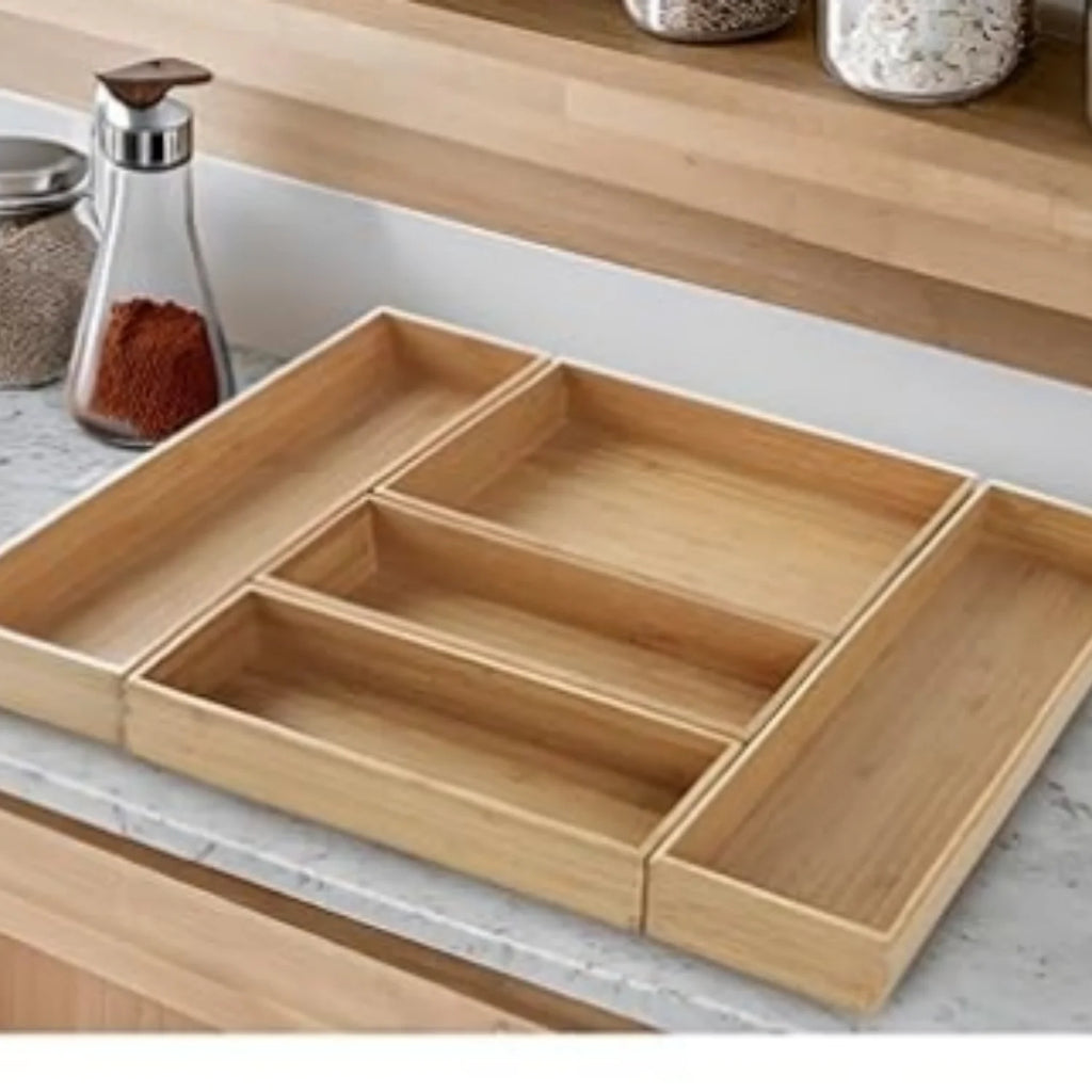 Bamboo Drawer Organizer Set of 5 P884119
