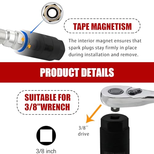 3" 3/8" Driver Deep Design Oil Pressure Sending Socket for 1" and 1 1/16" Switches (Black) P369491