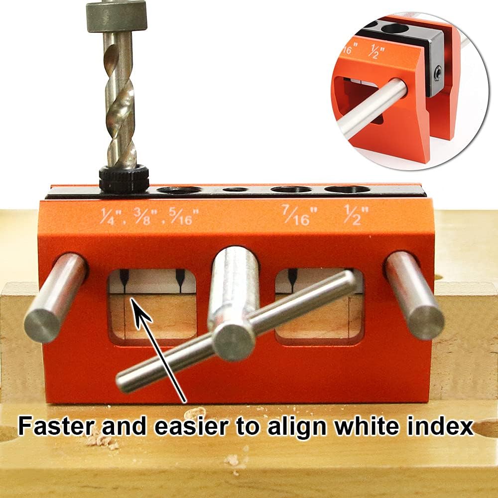 Self Centering Dowel Jig Kit Drilling Guide Bushings Set Wood Wide Capacity Doweling Jig Puncher Locator Joints Tool L268445