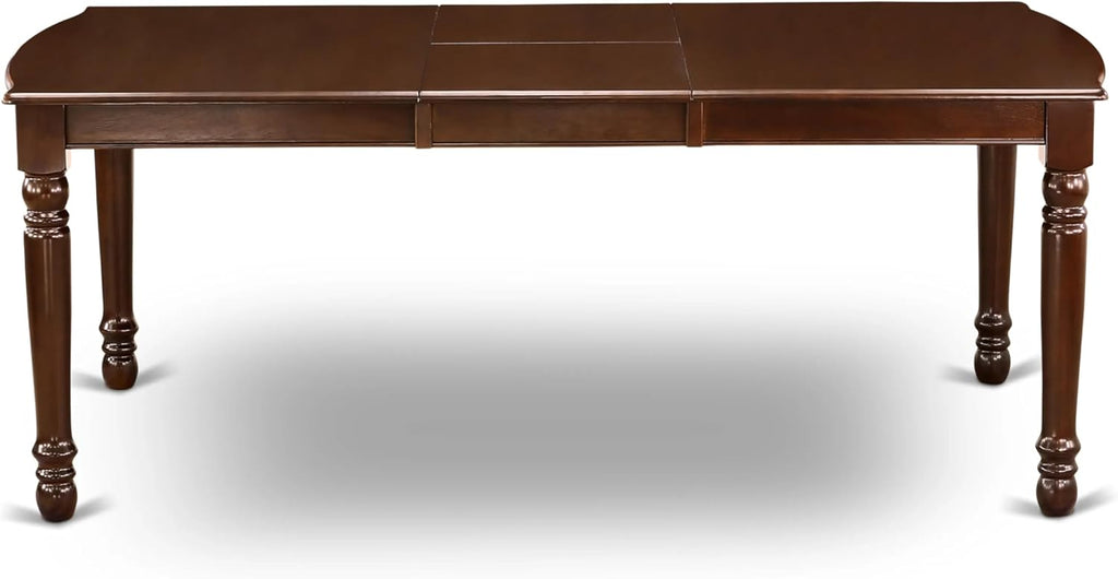 7 Piece Rectangle Wood Dining Table Set with 6 Upholstered Chairs, Mahogany A13908