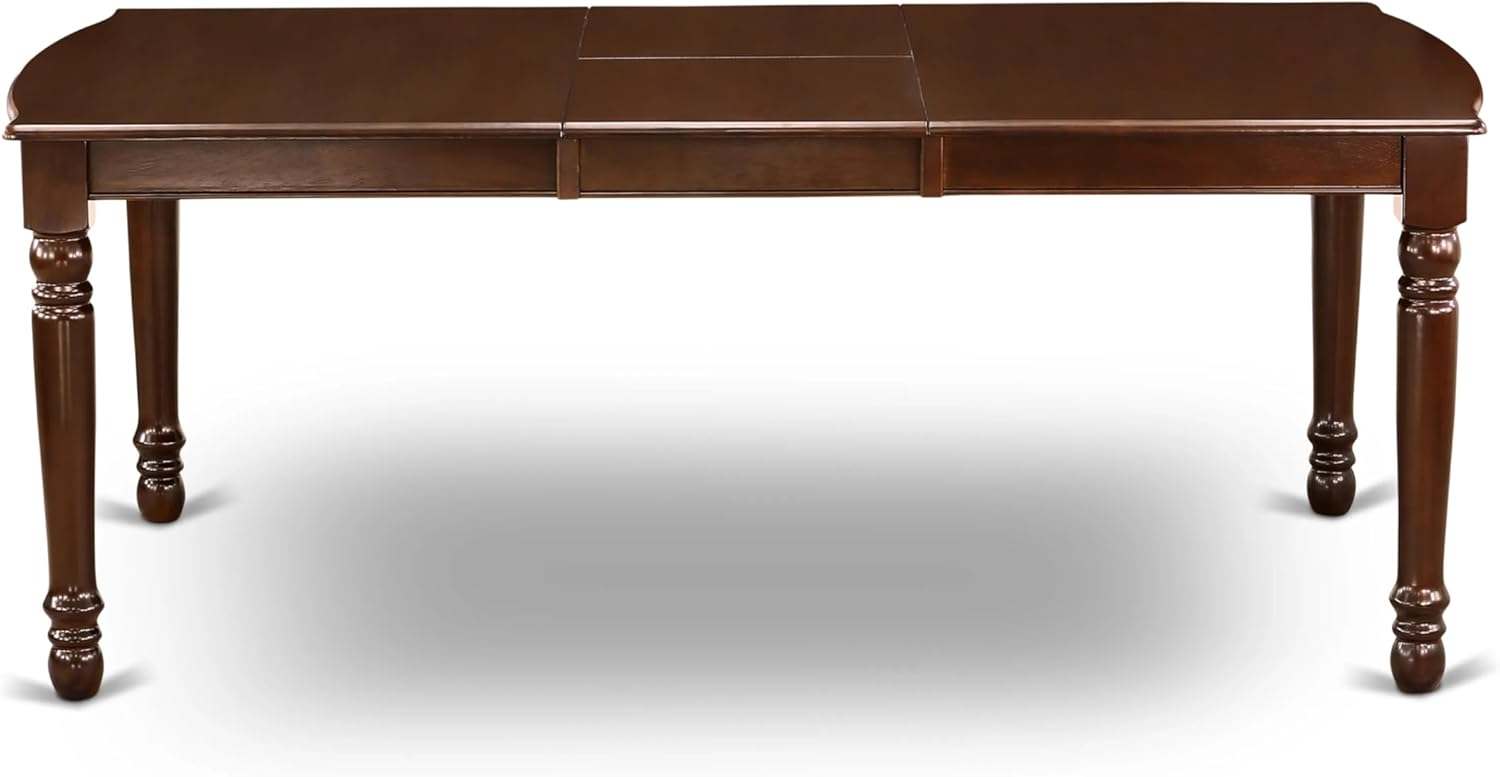 7 Piece Rectangle Wood Dining Table Set with 6 Upholstered Chairs, Mahogany A13908