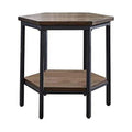 Mocha Hexagonal Iron End Table Z803