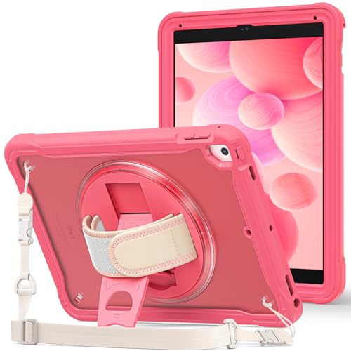 Rugged Case for iPad 9.7 Inch 5th 6th Gen/iPad Air 2 / iPad Pro 9.7, Heavy Duty Shockproof Cover with Hand Strap 360 Degree Rotatable Kickstand - Black R34214