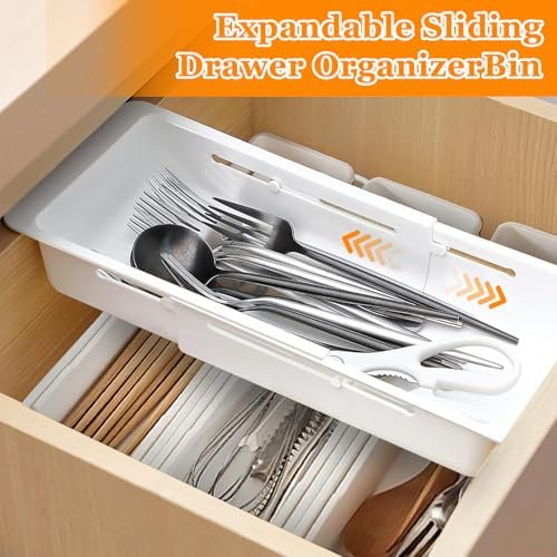2 Pack White Hanging Drawer Organizer with Non-Hanging Sliding Storage Trays X601190