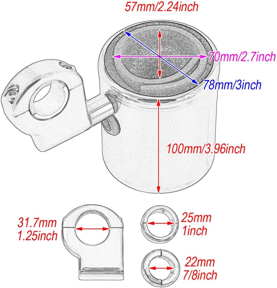 Adjustable Chrome Motorcycle Cup Holder Q871