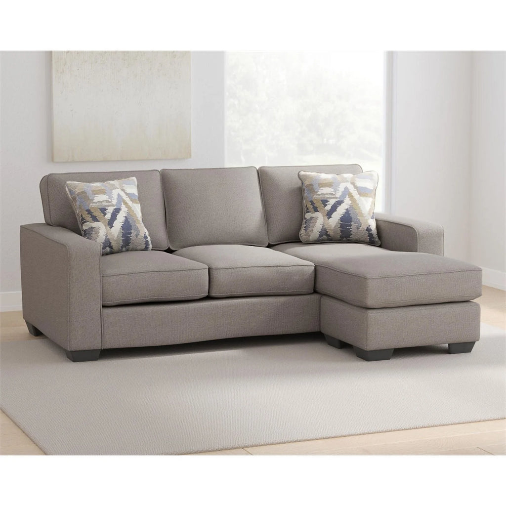 Stone Light Gray Fabric & Wood Sofa Chaise Z385