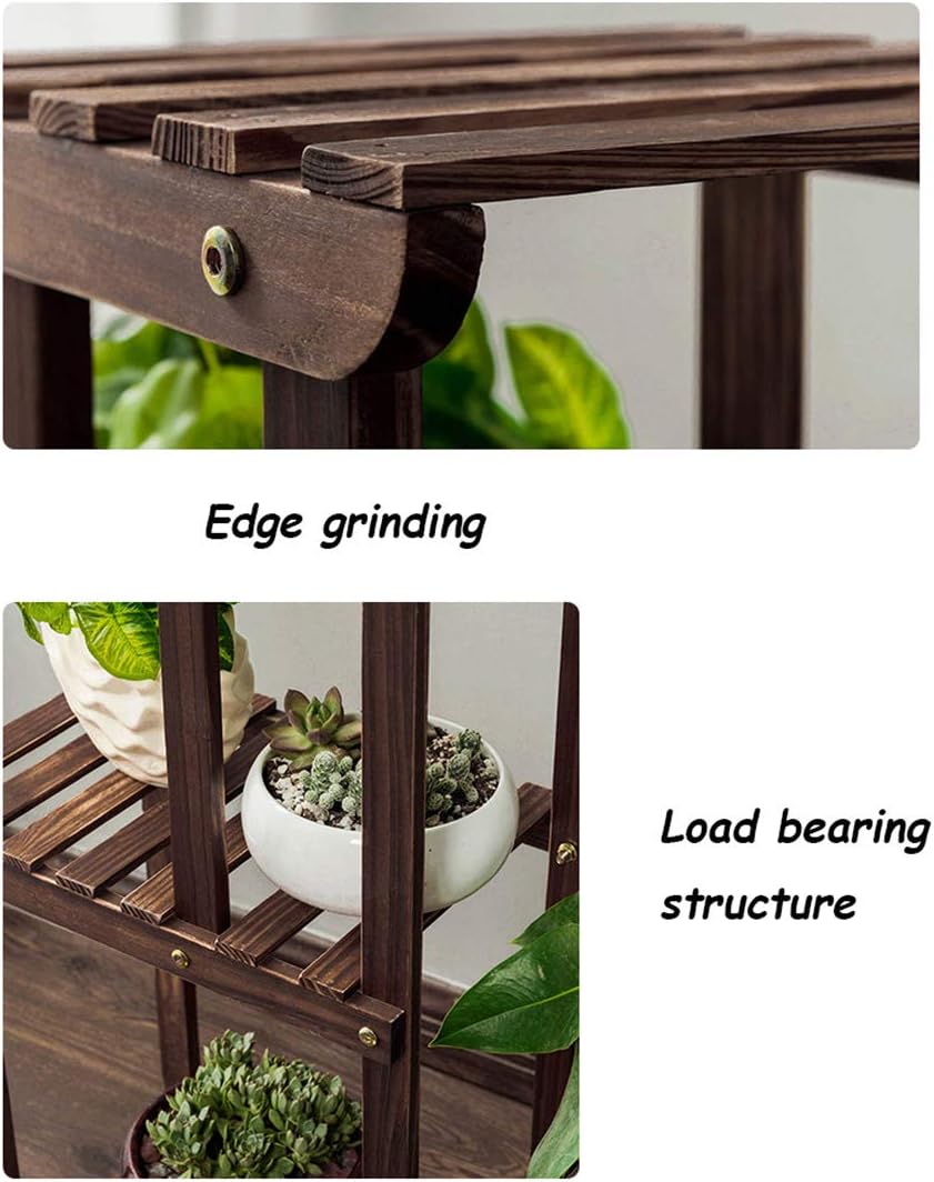 Multi-Layer Wooden Plant Stand with Wheels K127