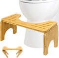 8 Inches Foldable Bamboo Toilet Stool with Non-Slip Pads M9703