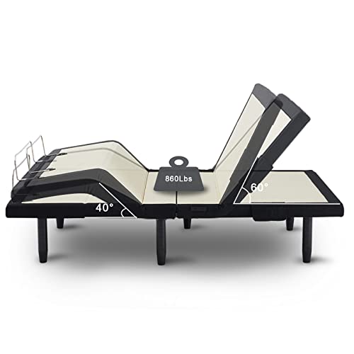 Full Adjustable Bed Frame with Back Massage and Wireless Remote B24565