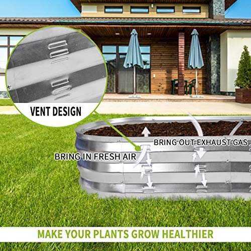Silver Galvanized Metal Raised Garden Bed Kit E83241
