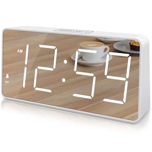 Digital Clock with Large Numbers, Battery Backup, USB Charger Port K21317