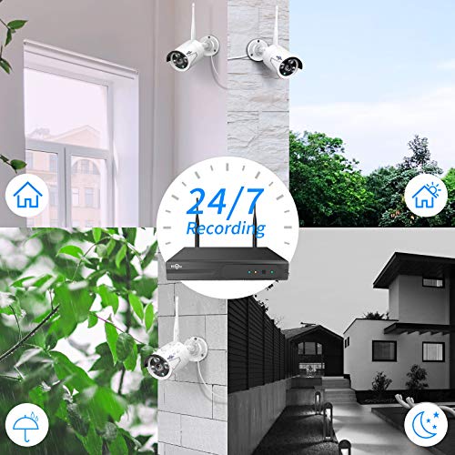 16CH 4K NVR 4Pcs 3MP Night Vision WiFi Security Camera System with 1TB HDD C152810