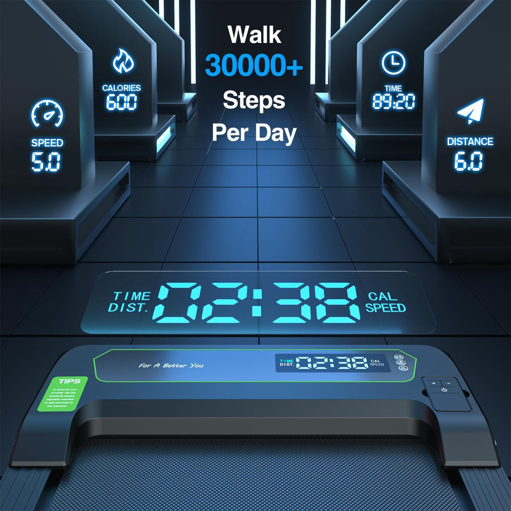 Walking Pad Under Desk Treadmill 2 in 1 Folding Treadmill with Remote Control LED Display L75218