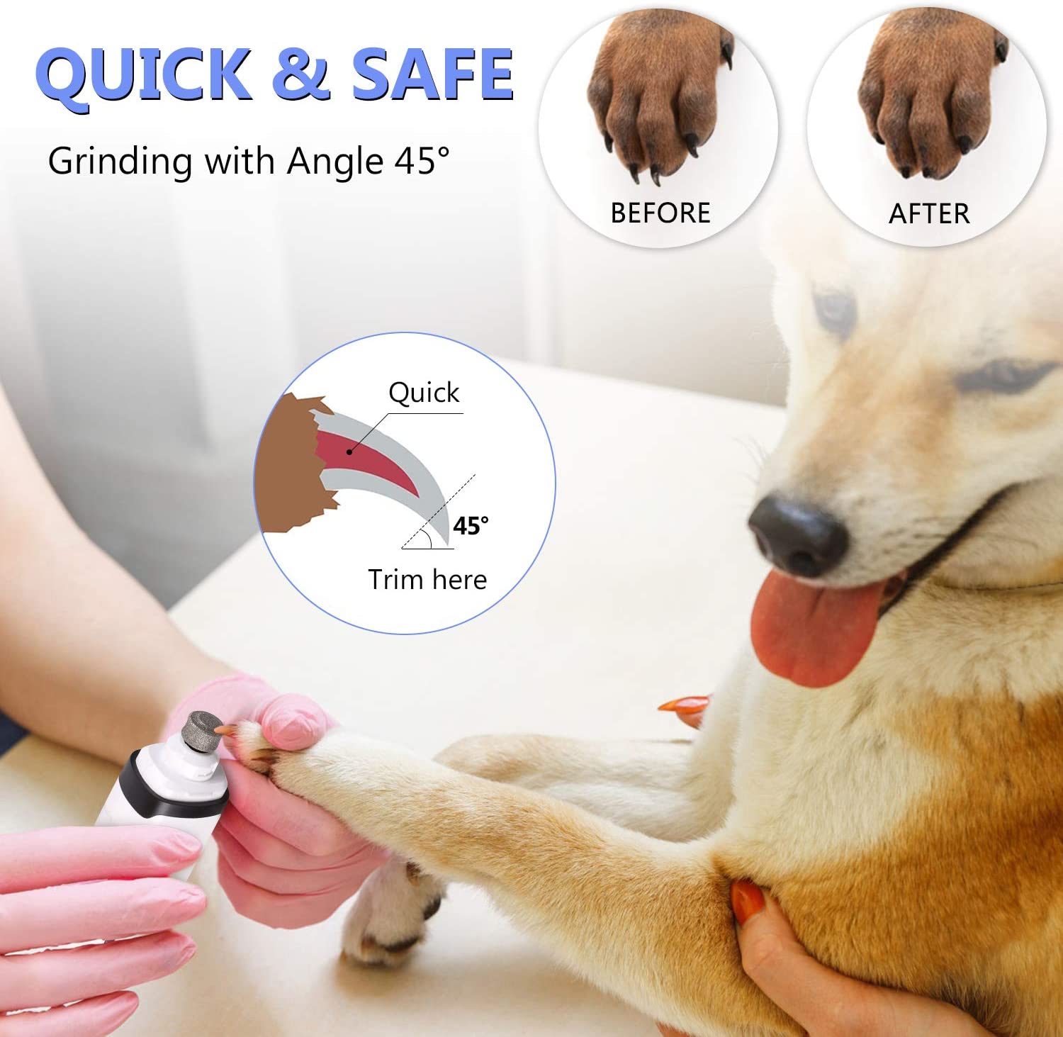 Rechargeable 2-Speed Electric Pet Nail Grinder B118