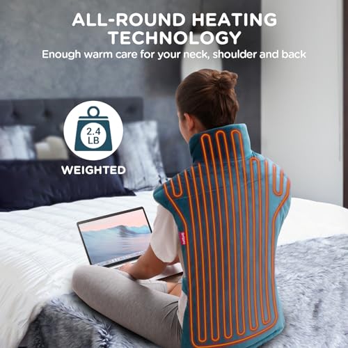 Blue 22"x33" XXL Weighted Electric Heating Pad N8621