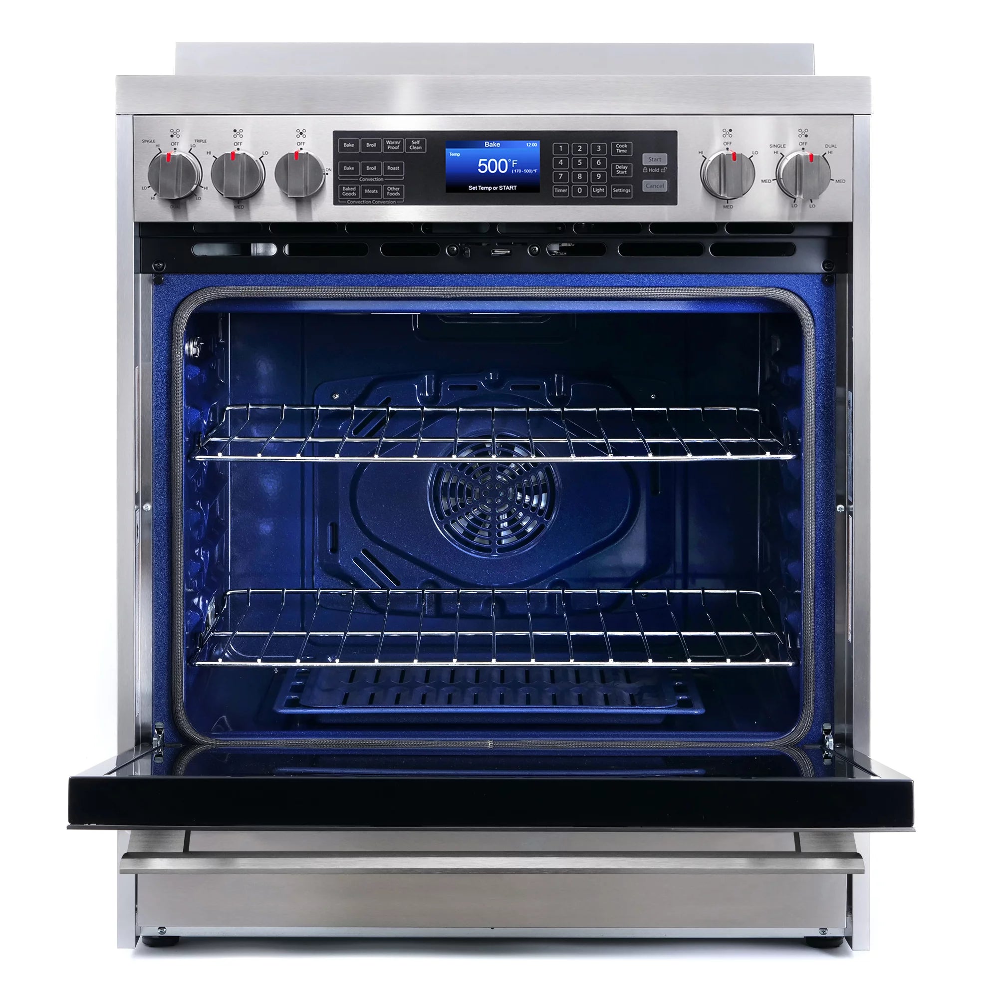 2 Piece Kitchen Appliance Package with 30" Over The Range Microwave & 30" Freestanding Electric Kitchen Stove U401