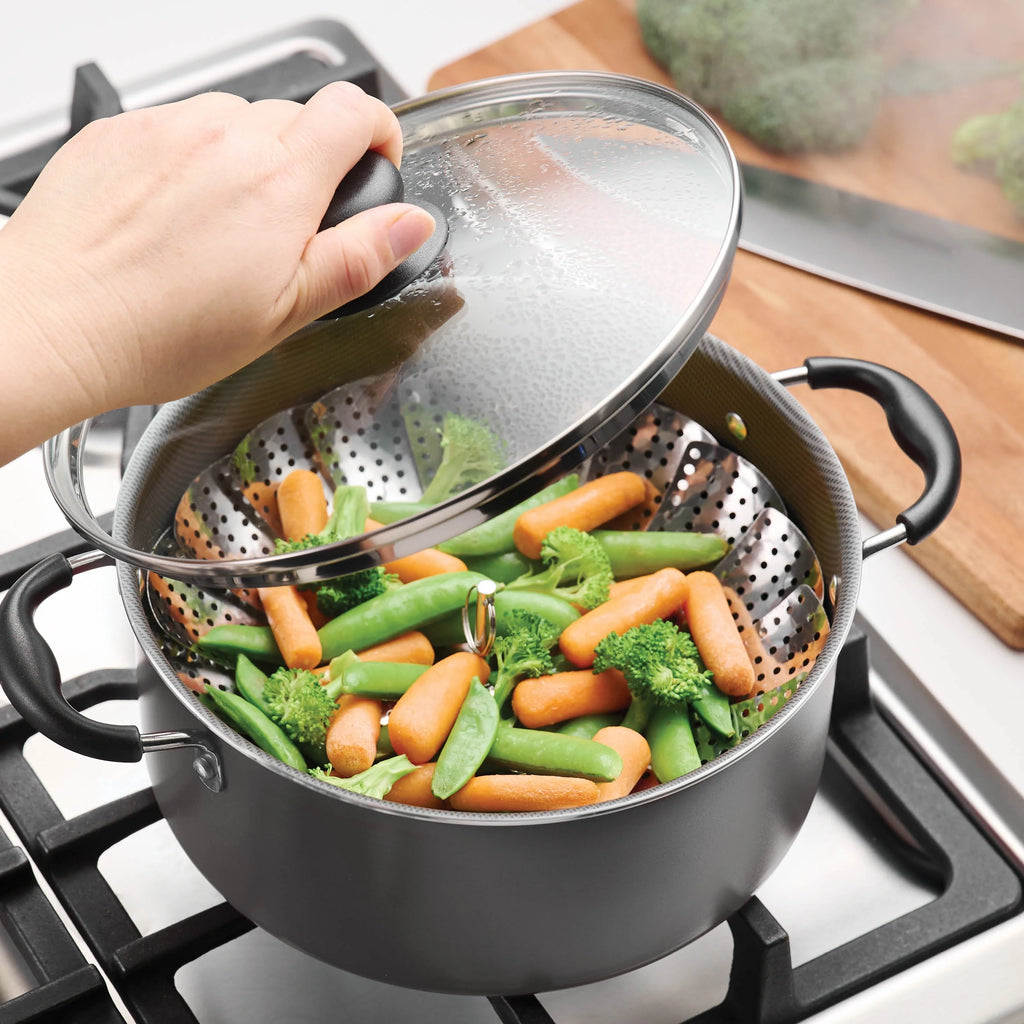 18 Piece Non-stick Cookware Set, Steel Gray Y614