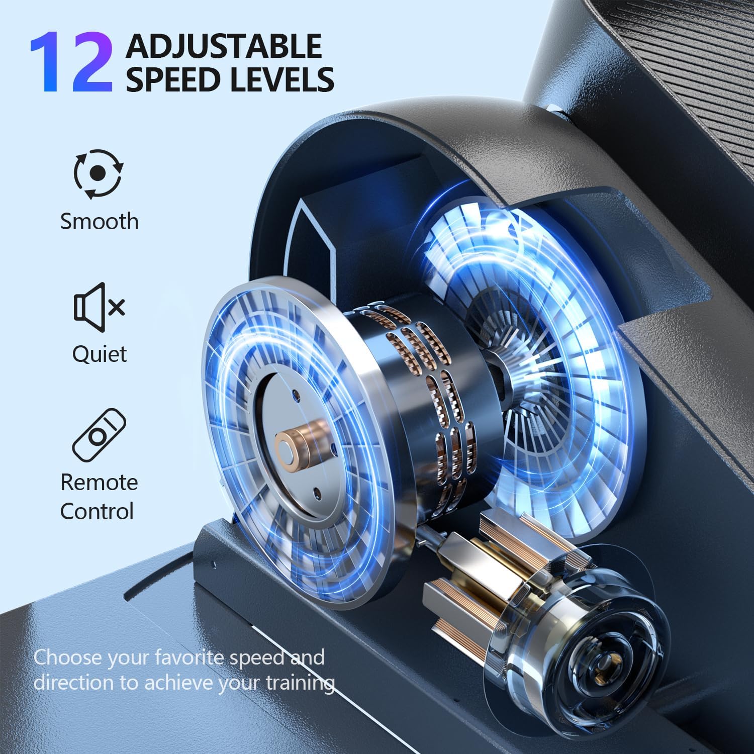 Under Desk Elliptical Machine with 12 Adjustable Speed D2190
