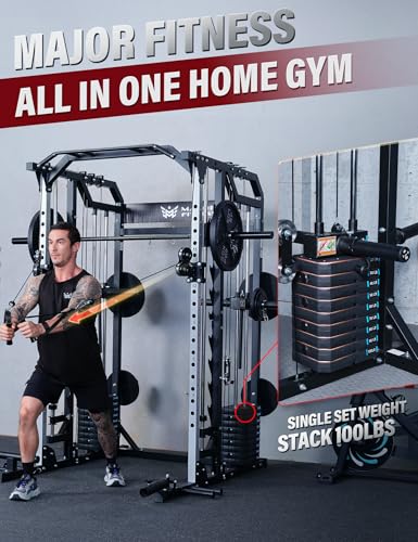 All-in-One Home Gym Smith Machine with Aluminum Pulley Set J39026