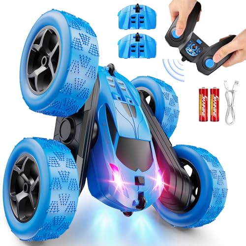 4WD Double Sided 360° Rotating Remote Control Stunt Car Green M5365