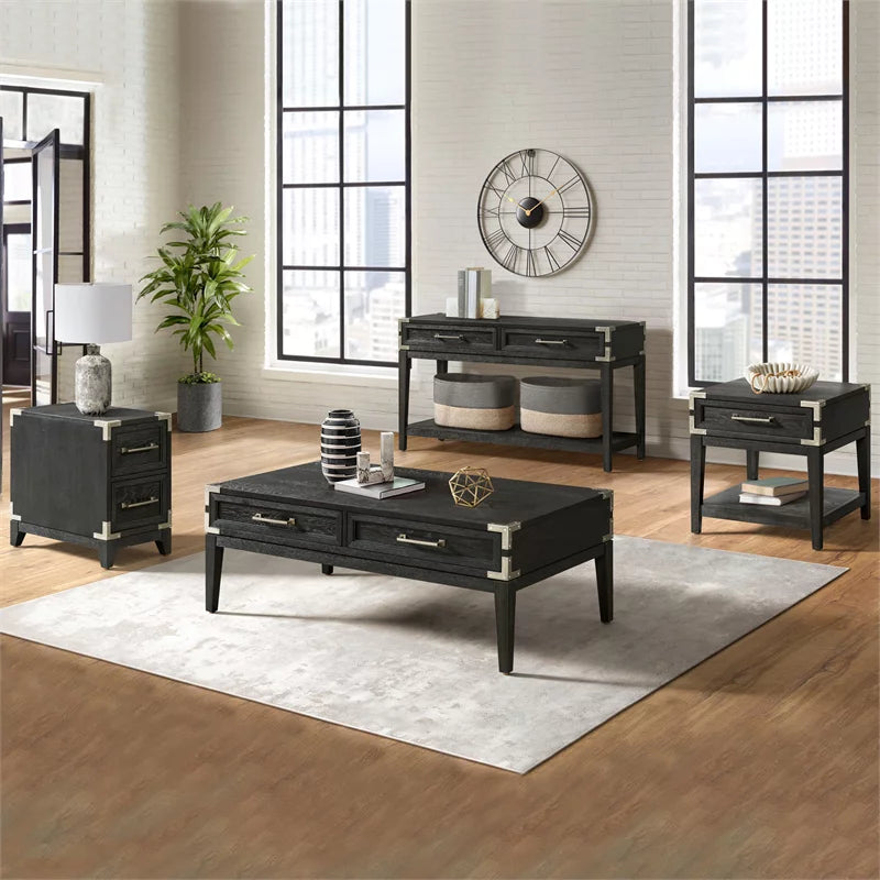 Black Wood Chairside Table A473