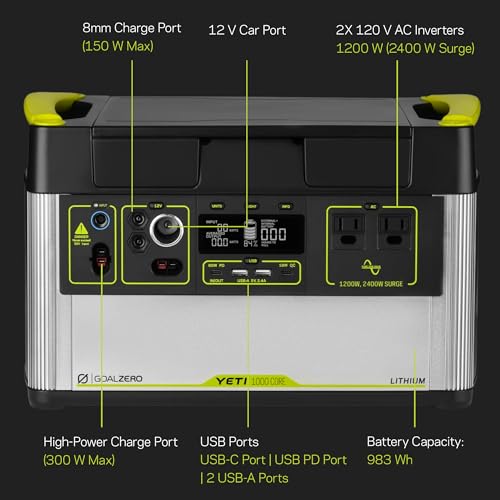 Portable Power Station, 1,000 W, Solar-Powered Generator X3228