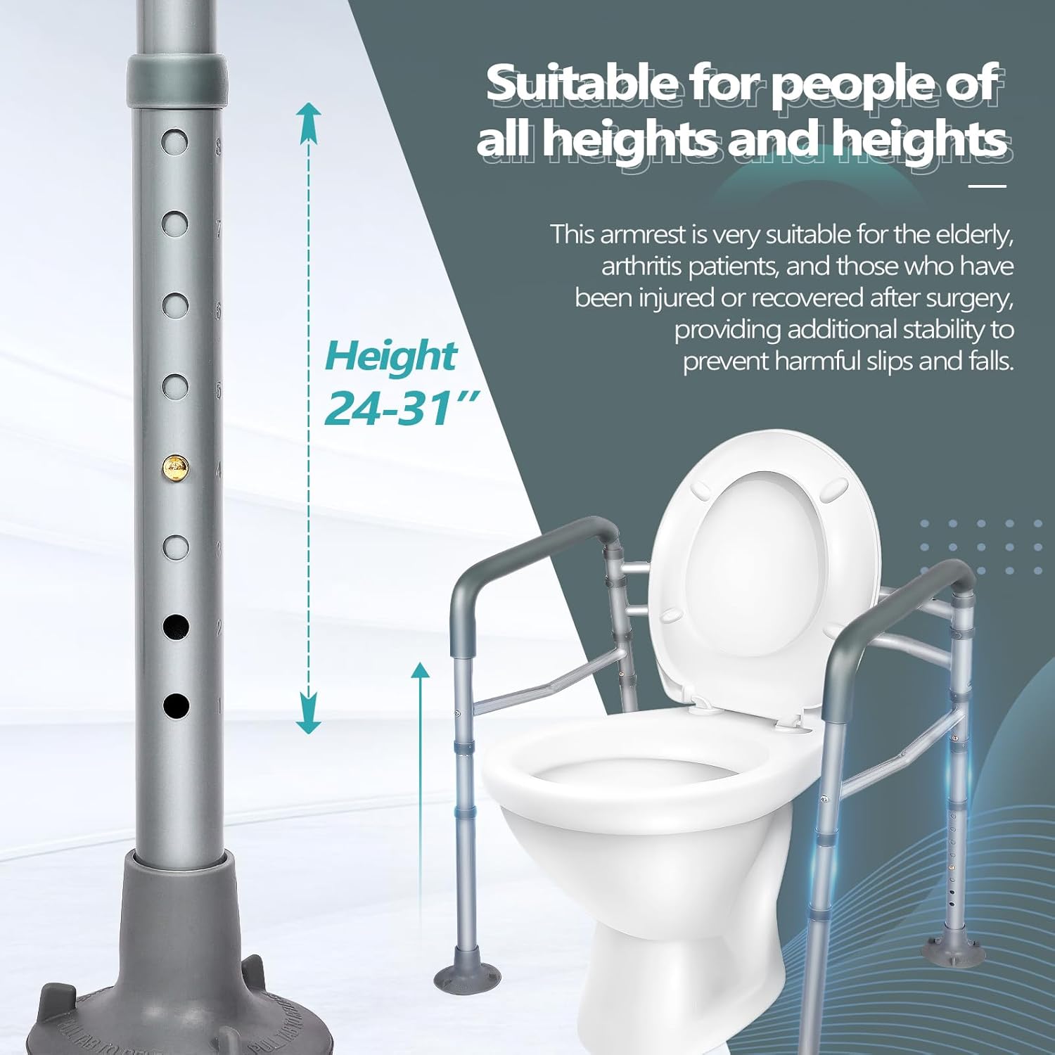 Adjustable Detachable Toilet Safety Frame with Arms J366316