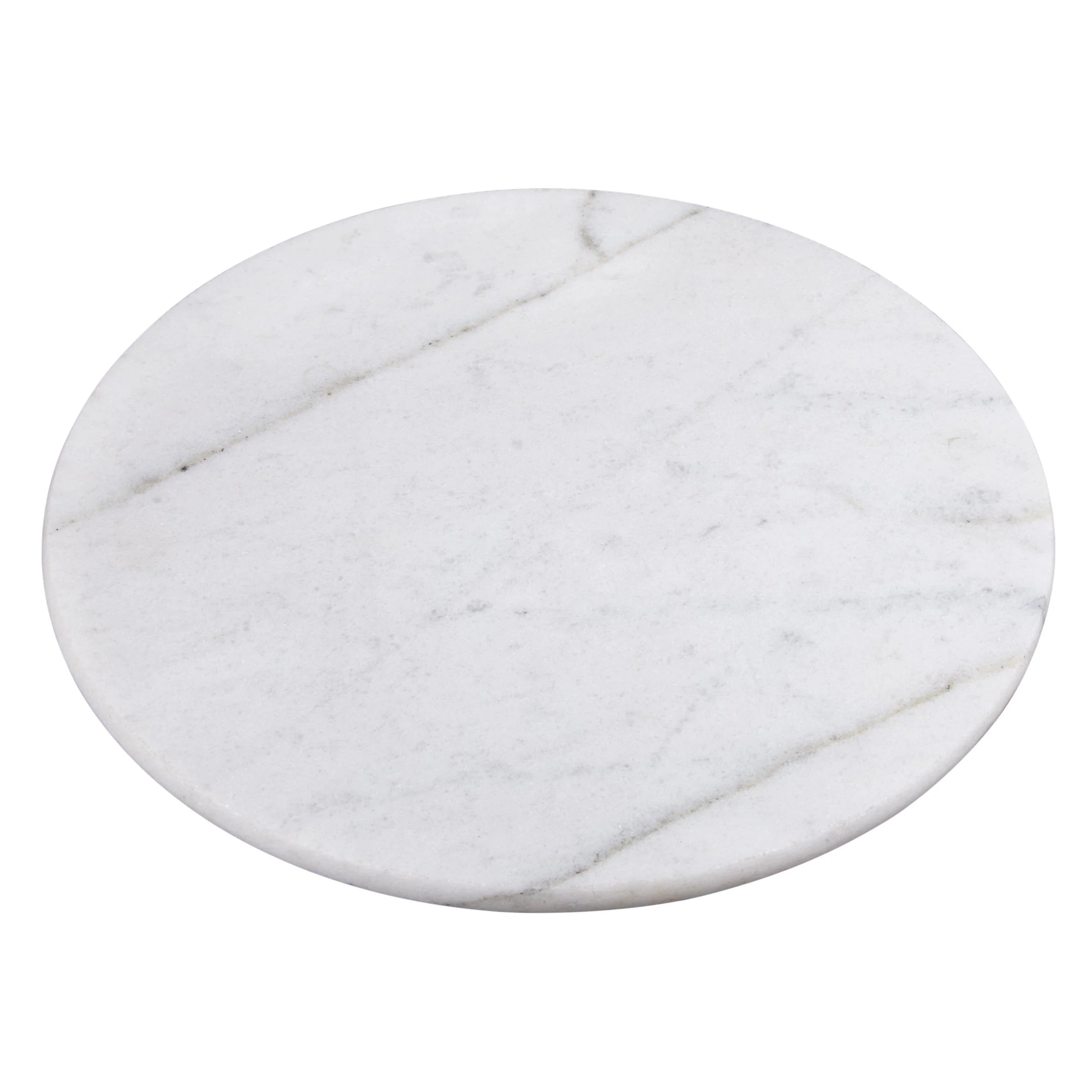 Natural Marble Lazy Susan Turntable, 12" Diam., Off-White O778
