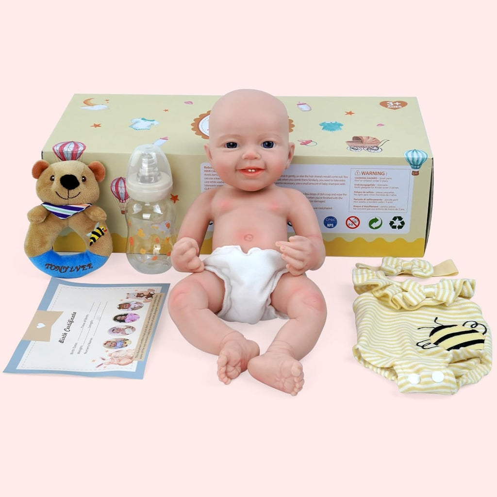 16-Inch Full Platinum Silicone Realistic Newborn Baby Dolls U962