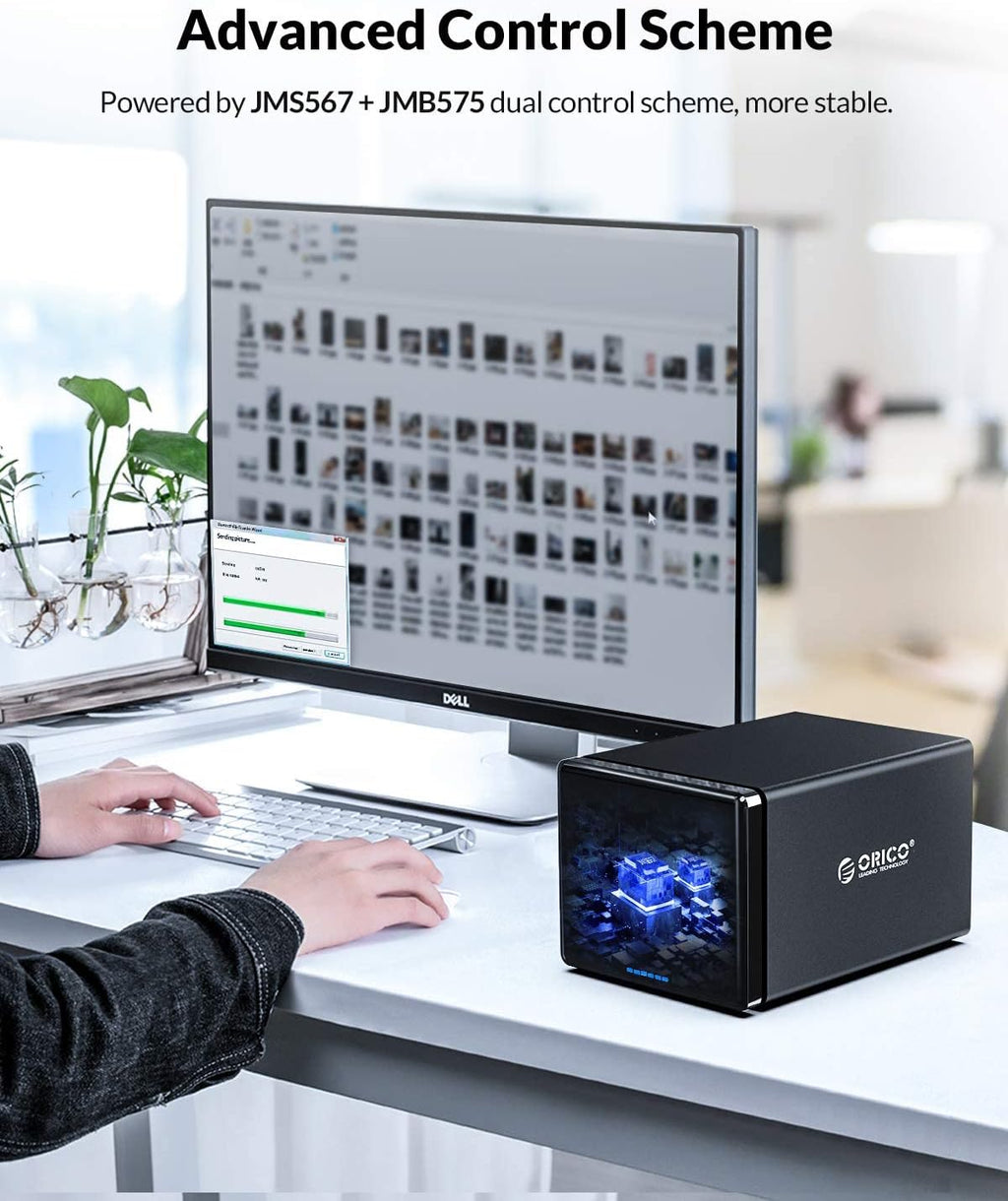 5 Bay Hard Drive Enclosure Magnetic Aluminum USB 3.0 to SATA for 3.5 inch HDD Tool Free Storage Case P802
